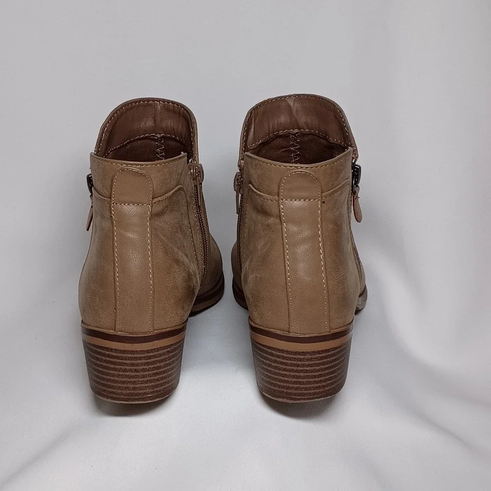 MIA Women's Kendis Double Zip Faux Leather Ankle Boots Size 8.5W